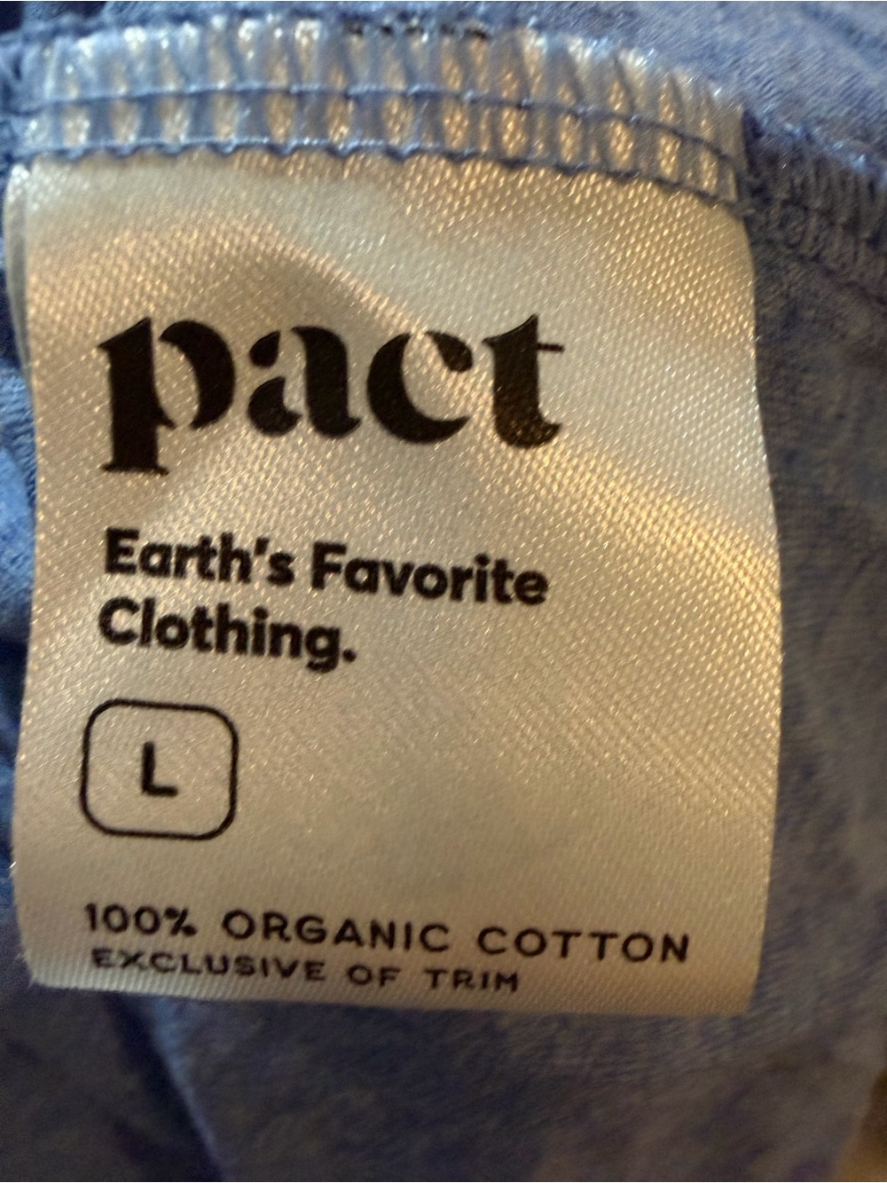 Pact organic cotton t shirt mini dress size large blue - Picture 4 of 4